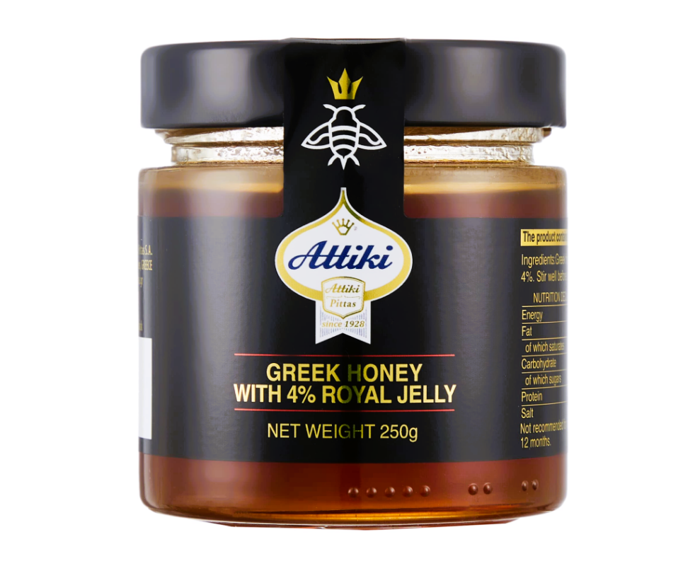 ATTIKI GREEK HONEY WITH 4% ROYAL JELLY 8.82oz