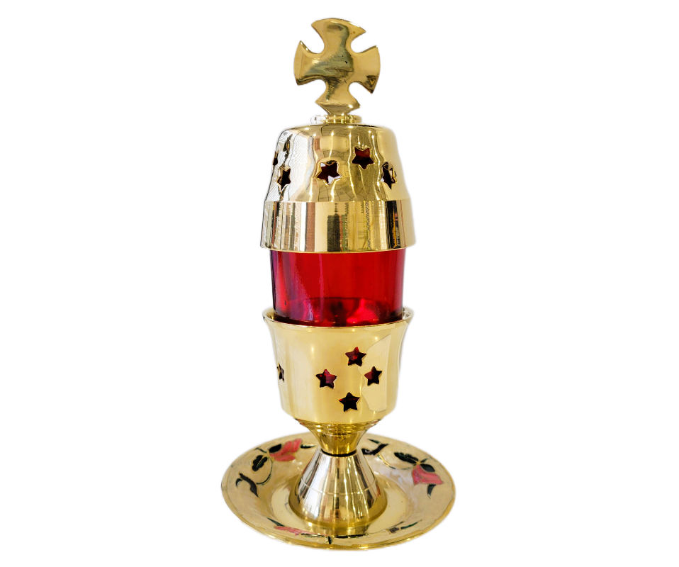 BRASS VIGIL OIL CANDLE 9"