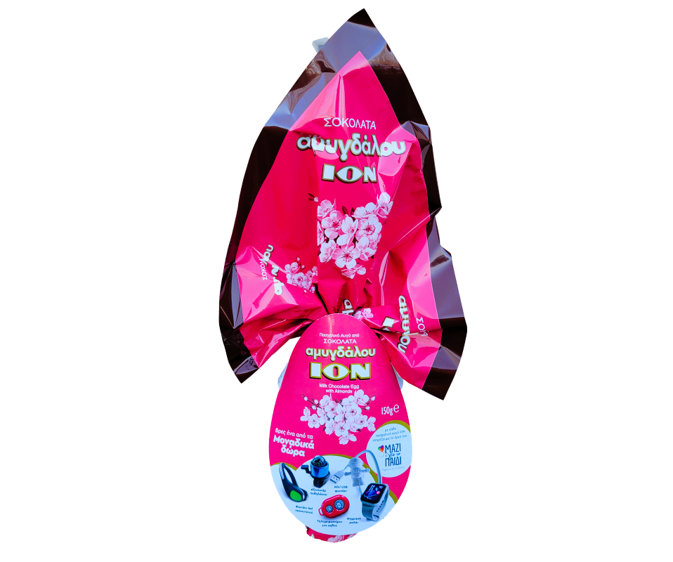ION EASTER EGG MILK CHOCOLATE WITH ALMONDS (SURPRISE TOY INSIDE) 150g