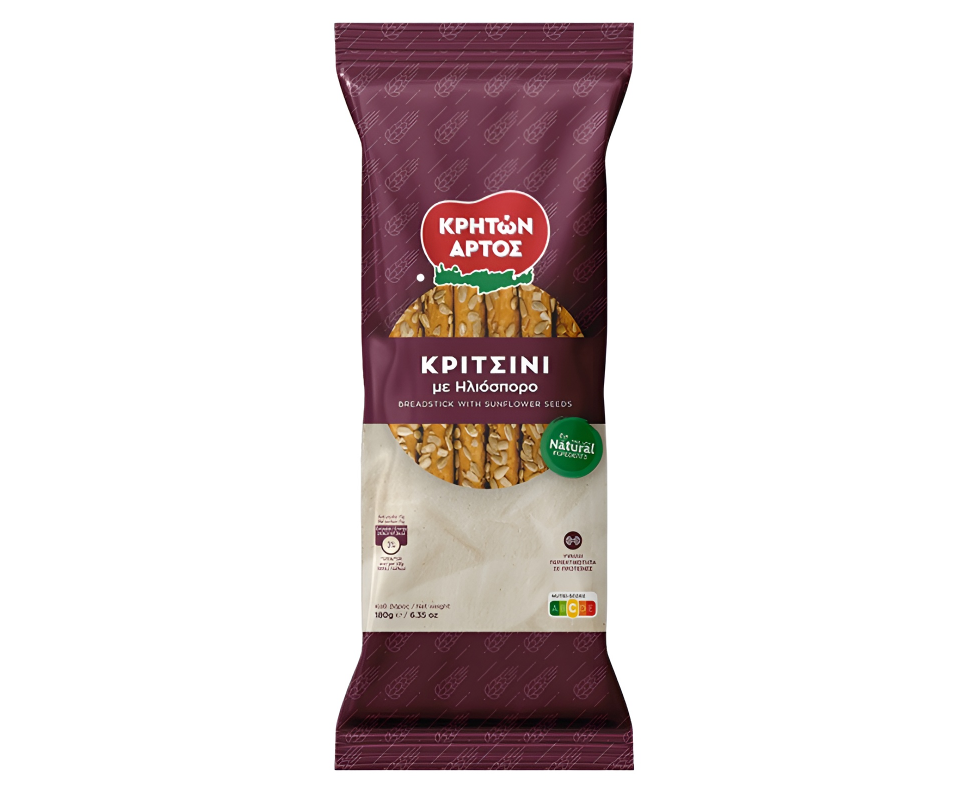KRITON ARTOS BREADSTICKS WITH SUNFLOWER SEEDS 180g