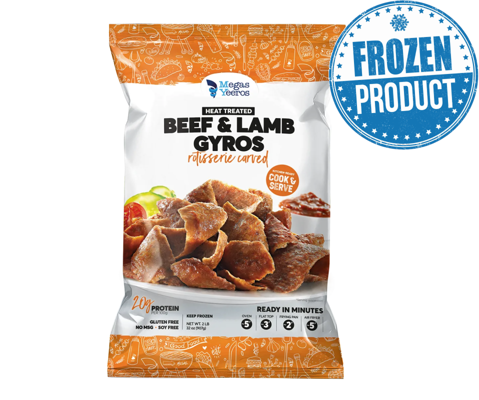 MEGAS YEEROS ROTISSERIE CARVED BEEF & LAMB GYROS 2lbs (LIMIT: 2)