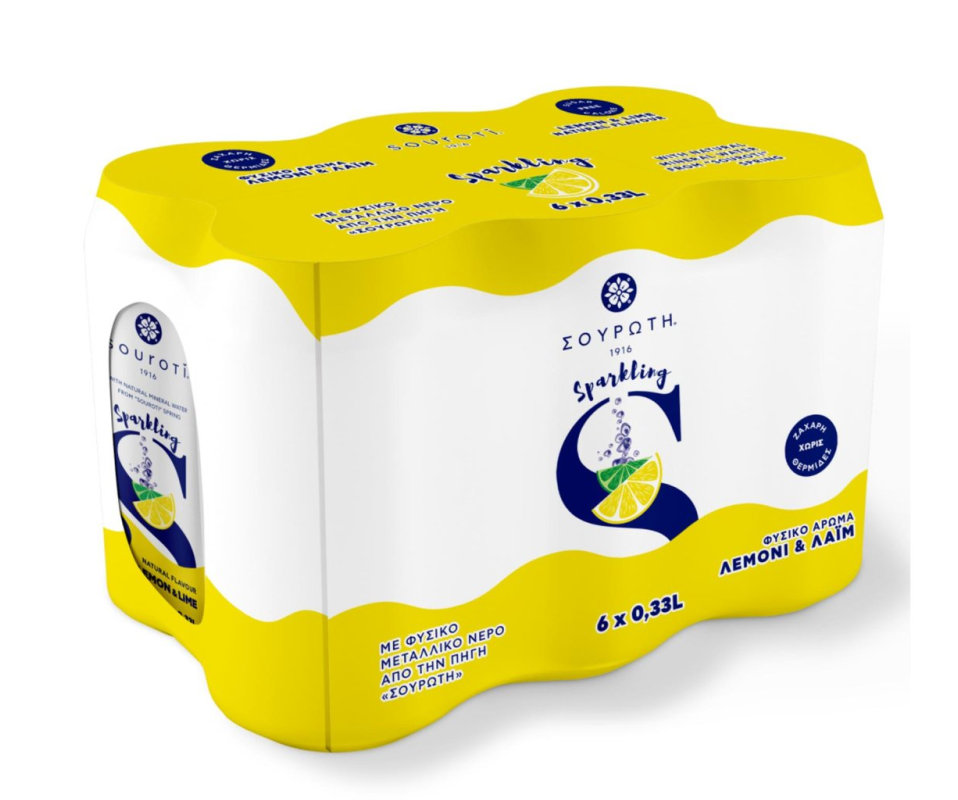 SOUROTI CARBONATED NATURAL MINERAL WATER LEMON LIME 6-PACK/330ml (LIMIT: 2)