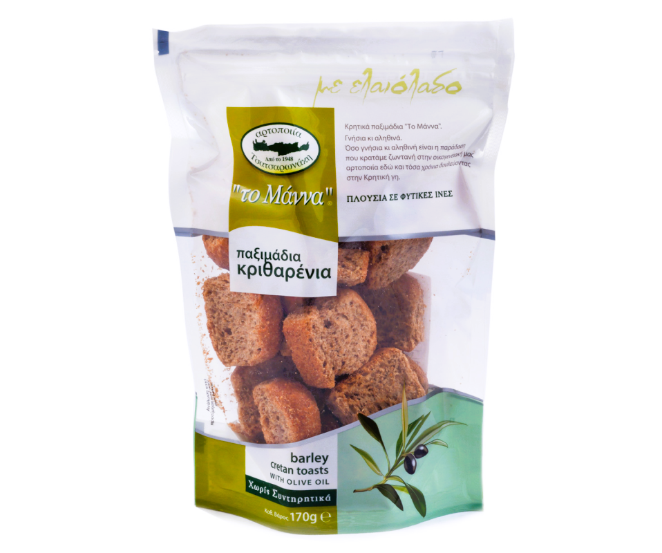 THE MANNA MINI BARLEY RUSKS WITH OLIVE OIL 170g