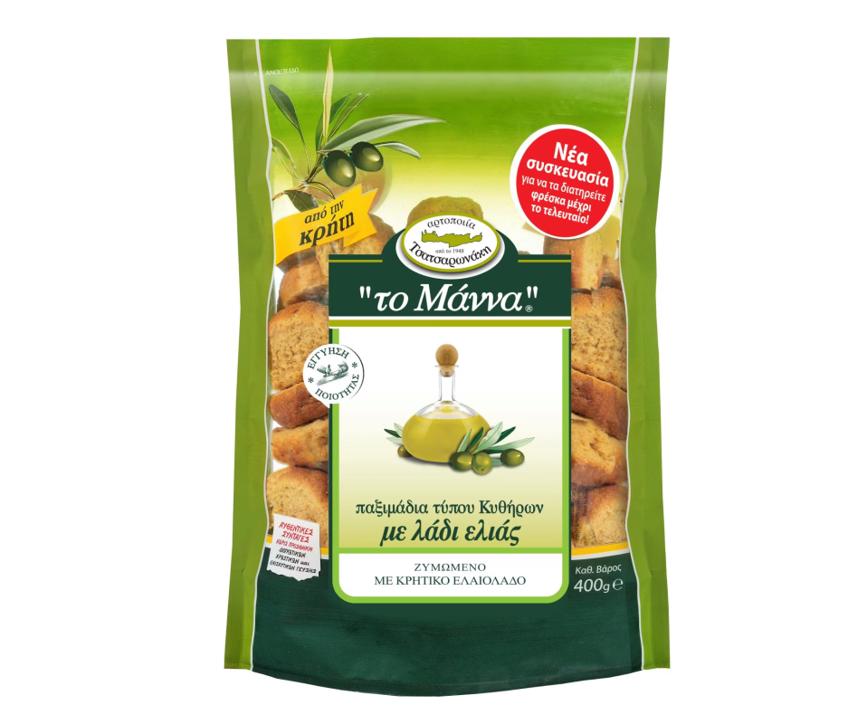 THE MANNA SMALL WHEAT RUSKS WITH OLIVE OIL (KITHIRON) 400g