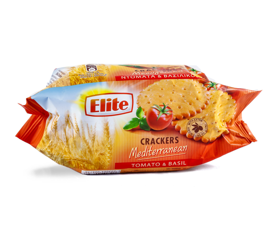 ELITE MEDITERRANEAN CRACKERS TOMATO & BASIL 105g