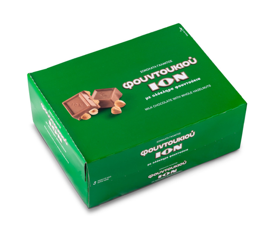 ION MILK CHOCOLATE WITH WHOLE HAZELNUTS BAR 200g