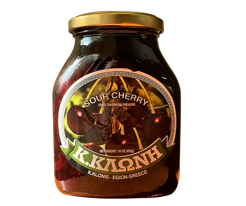 K. KLONIS SOUR CHERRY PRESERVES 16oz