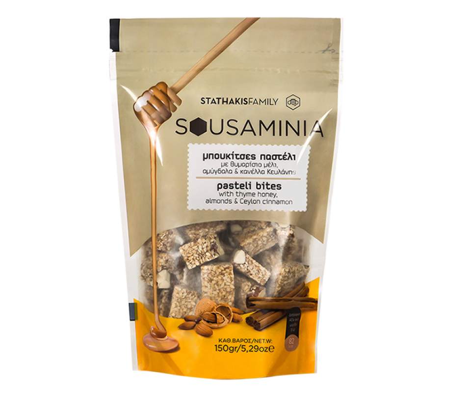 STATHAKIS SOUSAMINIA ALMOND PASTELI BITES 150g