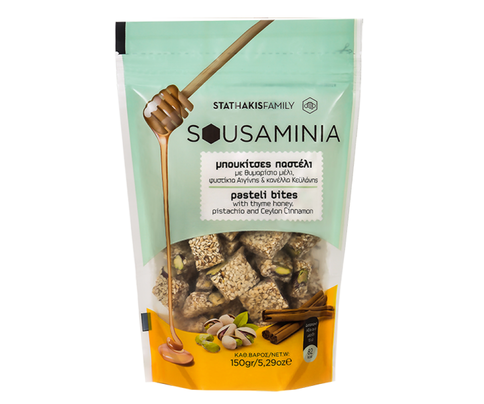 STATHAKIS SOUSAMINIA PISTACHIO PASTELI BITES 150g