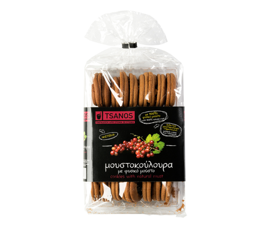 TSANOS NATURAL MUST COOKIES (MOUSTOKOULOURA) 300g