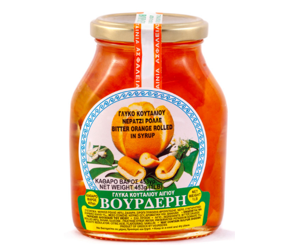 VOURDERIS BITTER ORANGE PRESERVES 16oz