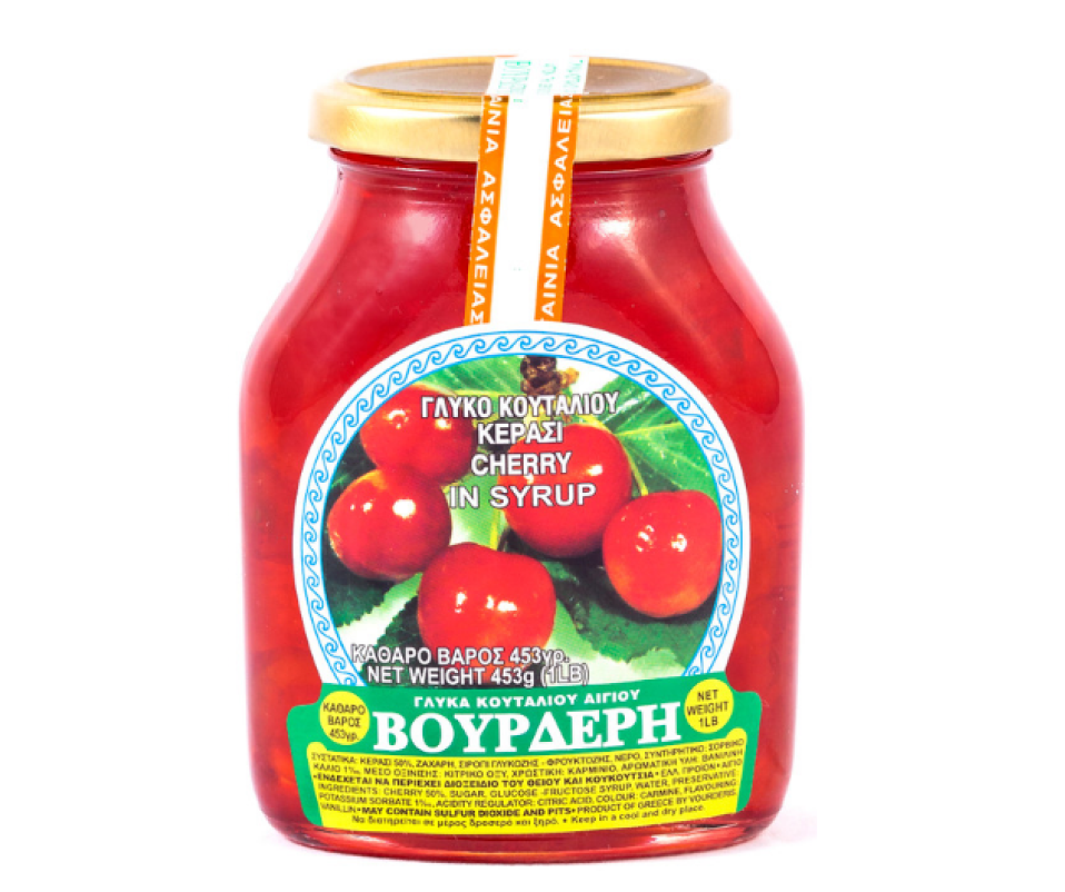 VOURDERIS CHERRY PRESERVES 16oz