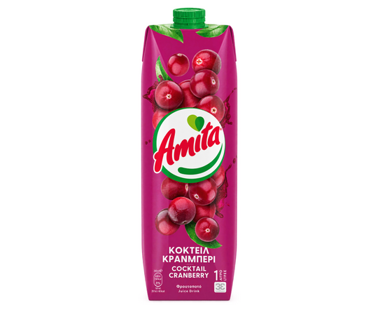 AMITA CRANBERRY COCKTAIL JUICE 1L