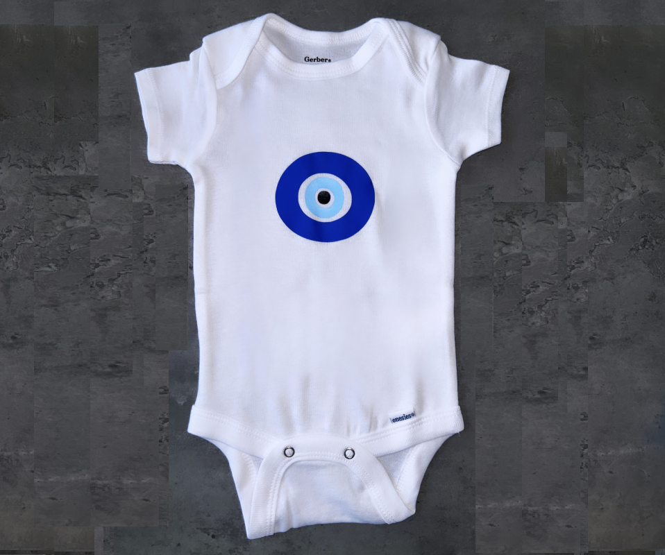 BLUE EVIL EYE ONESIE