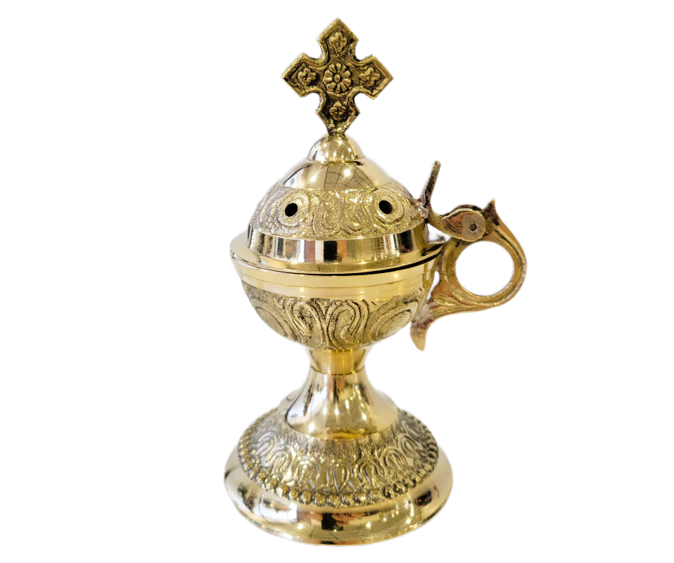 BRASS INCENSE CENSER 6"