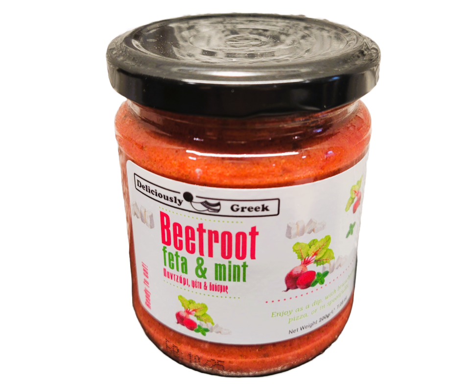 DELICIOUSLY GREEK BEETROOT, FETA & MINT SPREAD 200g