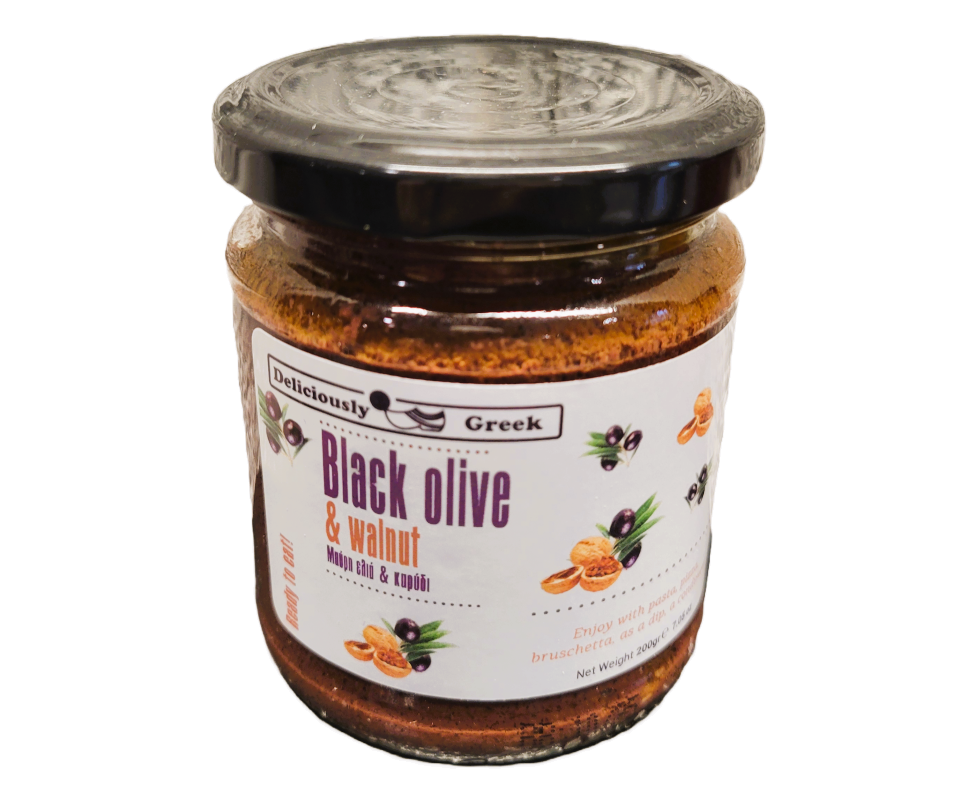 DELICIOUSLY GREEK BLACK OLIVE & WALNUT SPREAD 200g