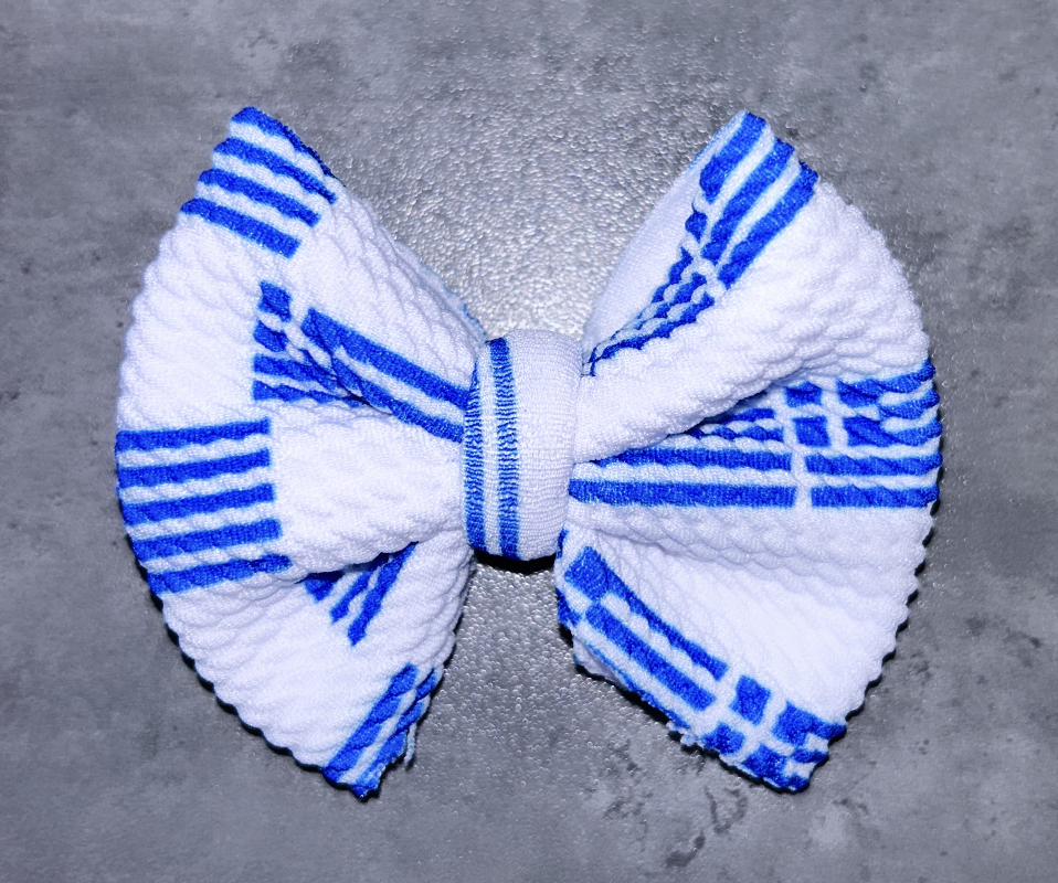 GREEK FLAG PIGGIE BOW