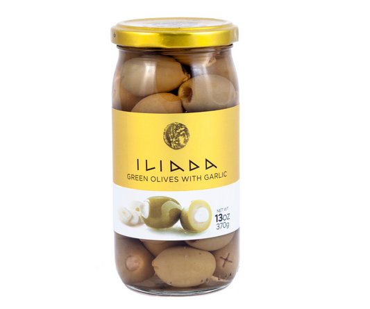 ILIADA GREEN OLIVES WITH GARLIC 370g