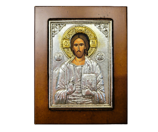 JESUS ICON 950° PURE SILVER 4x5"