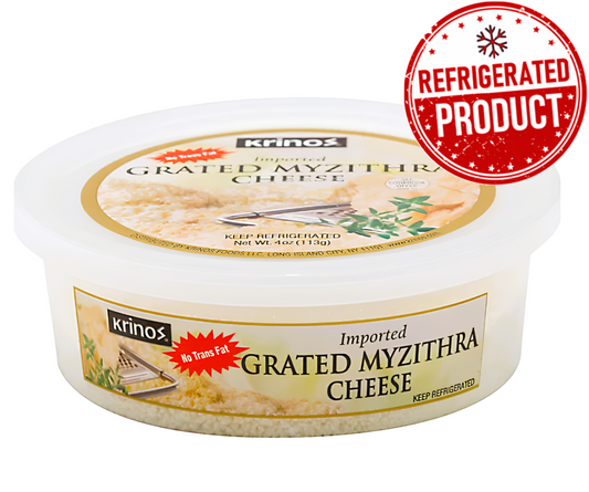 KRINOS IMPORTED GRATED MYZITHRA CHEESE 4oz