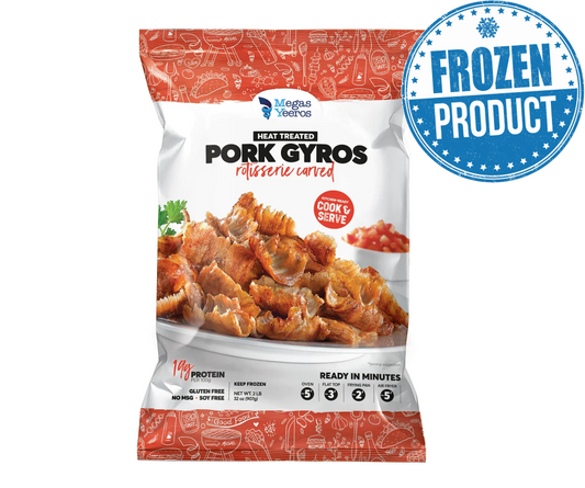 MEGAS YEEROS ROTISSERIE CARVED PORK GYROS 2lbs (LIMIT: 2)