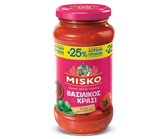 MISKO TOMATO SAUCE WITH BASIL, THYME & RED WINE 500g