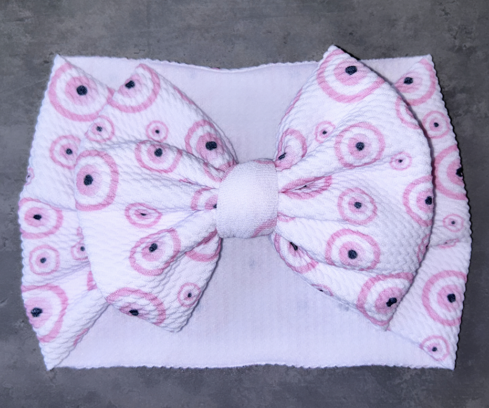 PINK EVIL EYE HEADWRAP BOW