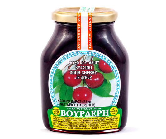 VOURDERIS SOUR CHERRY PRESERVES 16oz