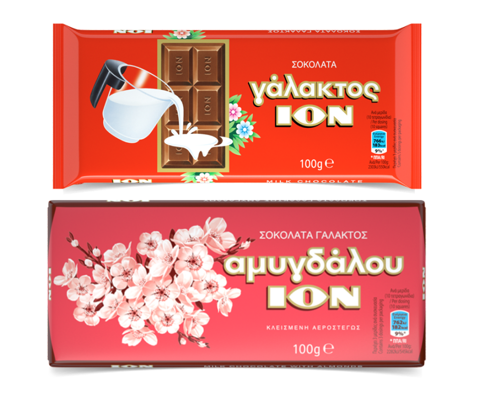 ION MILK CHOCOLATE BARS 100g