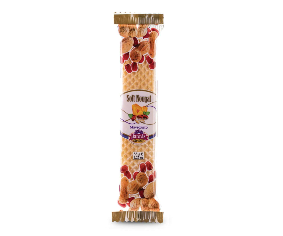 JANNIS SOFT NOUGAT BAR WITH PEANUTS 55g