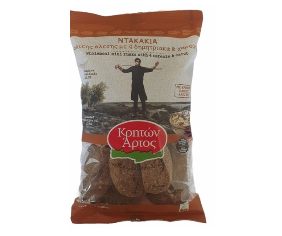 KRITON ARTOS MINI RUSKS WITH CEREAL & CAROB 350g – GOGREEK
